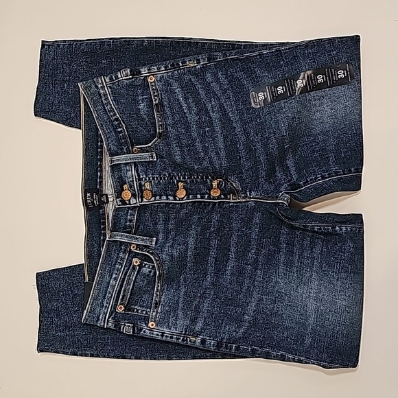 J. Crew Blue Jeans Denim Pant 9" Mid-Rise Skinny Button Fly Signature Stretch 30 - Picture 2 of 16